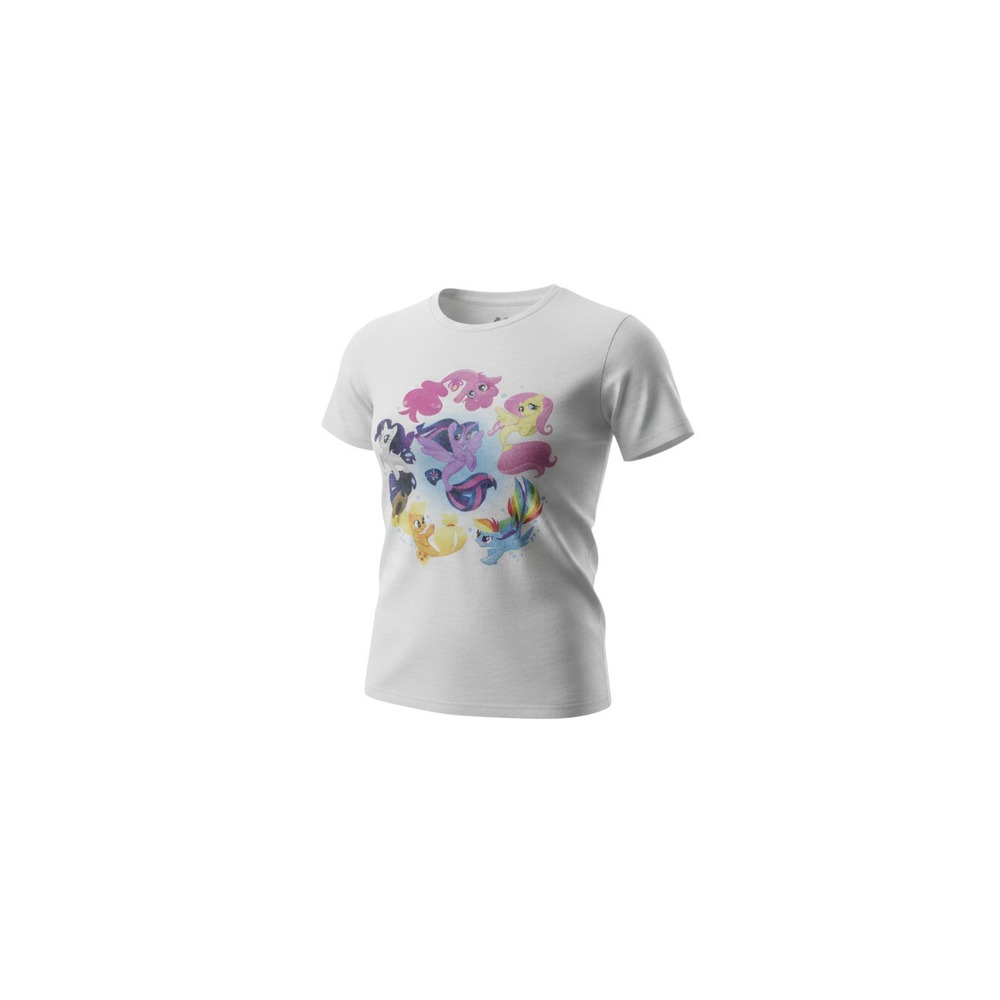 Mighty Fine My Little Pony T-Shirt Womens XS White Sea Pony Graphic Crew Neck